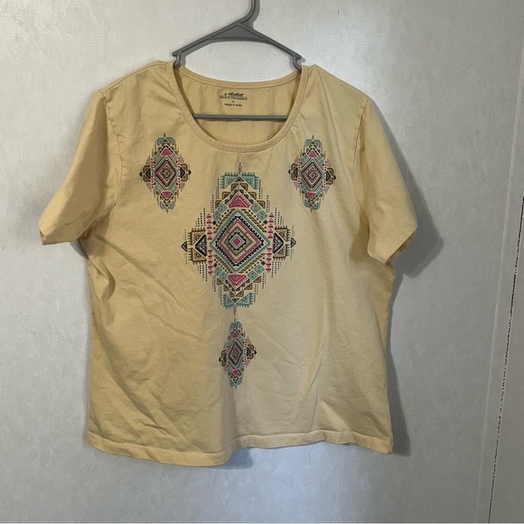 Bac in the Saddle Yellow Graphic T-shirt with Short Sleeves Western Plus Size - Picture 1 of 6